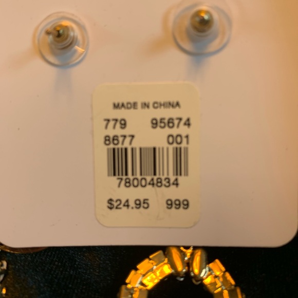 Eva Mendez Gold Dangle Wreath Earrings 3” NWT - Picture 8 of 8